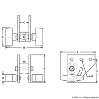 BLACK 10 S 1 DOUBLE PIVOT BRACKET W/ T