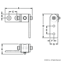 BLACK 10 S 0 DEG LIVING HINGE W/CORNER