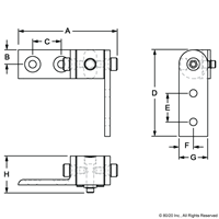 BLACK 10 S 90 DEG LIVING HINGE W/ CORNE