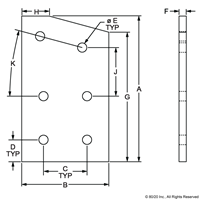 15 S 6 HOLE 15 DEGREE ANGLE FLAT PLATE