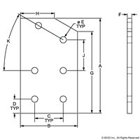 15 S 6 HOLE 30 DEGREE ANGLE FLAT PLATE