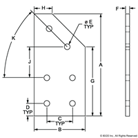 BLACK 15 S 6 HOLE 45 DEGREE ANGLE FLAT