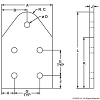 BLACK 15 S 5 HOLE PIVOT PLATE