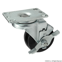 3 FLANGE MOUNT SWIVEL CASTER W/ BRAKE