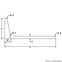 56mm x 140mm X 6mm ANGLE MILL FINISH 4M