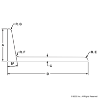 56mm x 140mm X 6mm ANGLE MILL FINISH