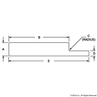 CONTAINER HANGER PROFILE-CLEAR ANODIZE