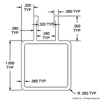 1 SQUARE SINGLE TWIN FLANGED QUICK FRA