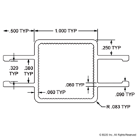 1  SQUARE DOUBLE TWIN FLANGED QUICK FRA