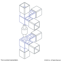 3 WAY STACKING/CASTER CORNER-GREY