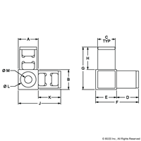 3 WAY STACKING/CASTER CORNER-GREY