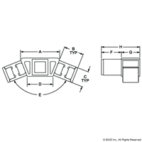 QUICK FRAME 3 WAY OCTAGON SEGMENT CONNE