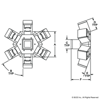 HEXAGON CENTER - BLACK