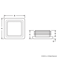 1.5 SQUARE TUBE ENDCAP PLAIN