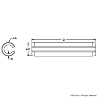 M8 X 1.5 ROLL PIN(CLEAR)