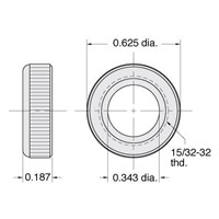 15/32 Panel Mnting Nut  Black