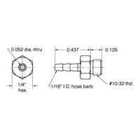  10-32 to 1/16 ID Multi-Barb Hose Fitti