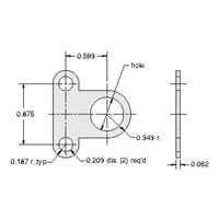 Metal Flat Bracket 0.484  Hole