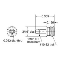 1/16 ID Hose Fitting Less Hex