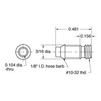 1/8 ID Hose Fitting Less Hex