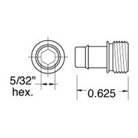 1/8 NPT to 1/4 ID Hose Fitting Less Hex