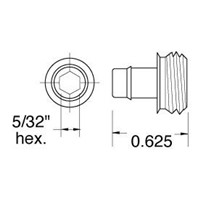 1/4 NPT to 1/4 ID Hose Fitting Less Hex