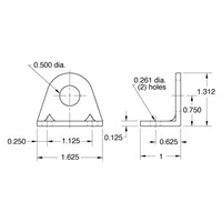 Steel  Zinc-Plated  Foot Bracket  0.500