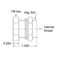 1/8  NPT Bulkhead Fitting  ENP Brass