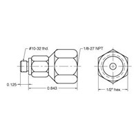 Swivel Adapter  10-32 to 1/8 NPT ENP Br