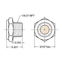 Muffler 1/8  NPT ENP Brass