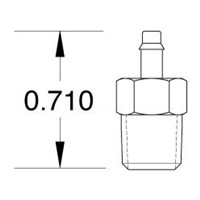 1/16 NPT to 1/16 ID Hose Fitting