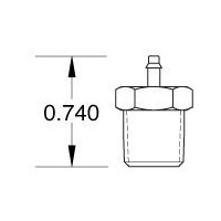 1/8 NPT to 1/16 ID Hose Fitting