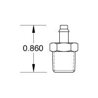 1/8 NPT to 1/8 ID Hose Fitting ENP Bras