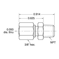 1/16  NPT to 1/8 Tube Connector