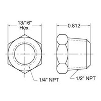 1/2  NPT Male to 3/8  NPT Female Reduce