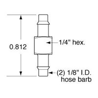 1/8 ID Hose Connector Pack of 5