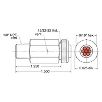 Pressure Indicator White 1/8 Male NPT