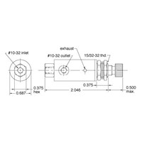 Pressure Regulator  10-32 Ports Knurled