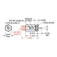 3-Way Stem Valve Normally-Open  10-32