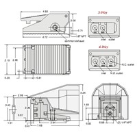 4-Way Foot Pedal Valve with Plastic Foo