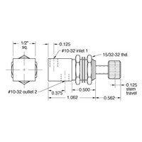 Panel Mount Needle Valve with Knurled K