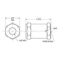 Air Pilot Actuator 5/8 Bore 1/8  NPT In