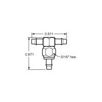 1/8  to 1/8  ID Hose Tee Positionable F