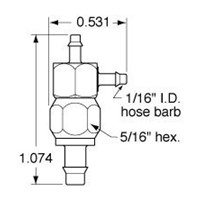 1/8  to 1/16  ID Hose Tee Positionable