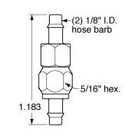 1/8  ID Hose Barb-to-Barb Swivel Fittin