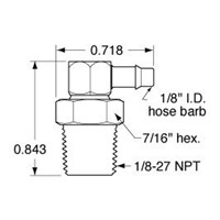 1/8 NPT to 1/8 ID Hose Positionable Elb