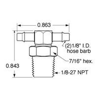 1/8 NPT to 1/8 ID Hose Positionable Fit