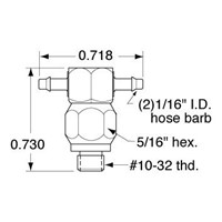  10-32 to 1/16 ID Hose Positionable Fit