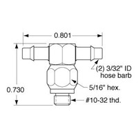  10-32 to 3/32  ID Hose Positionable Fi