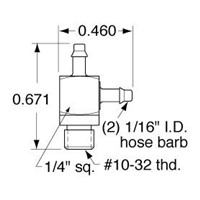 1/16 ID Hose  T Fitting ENP